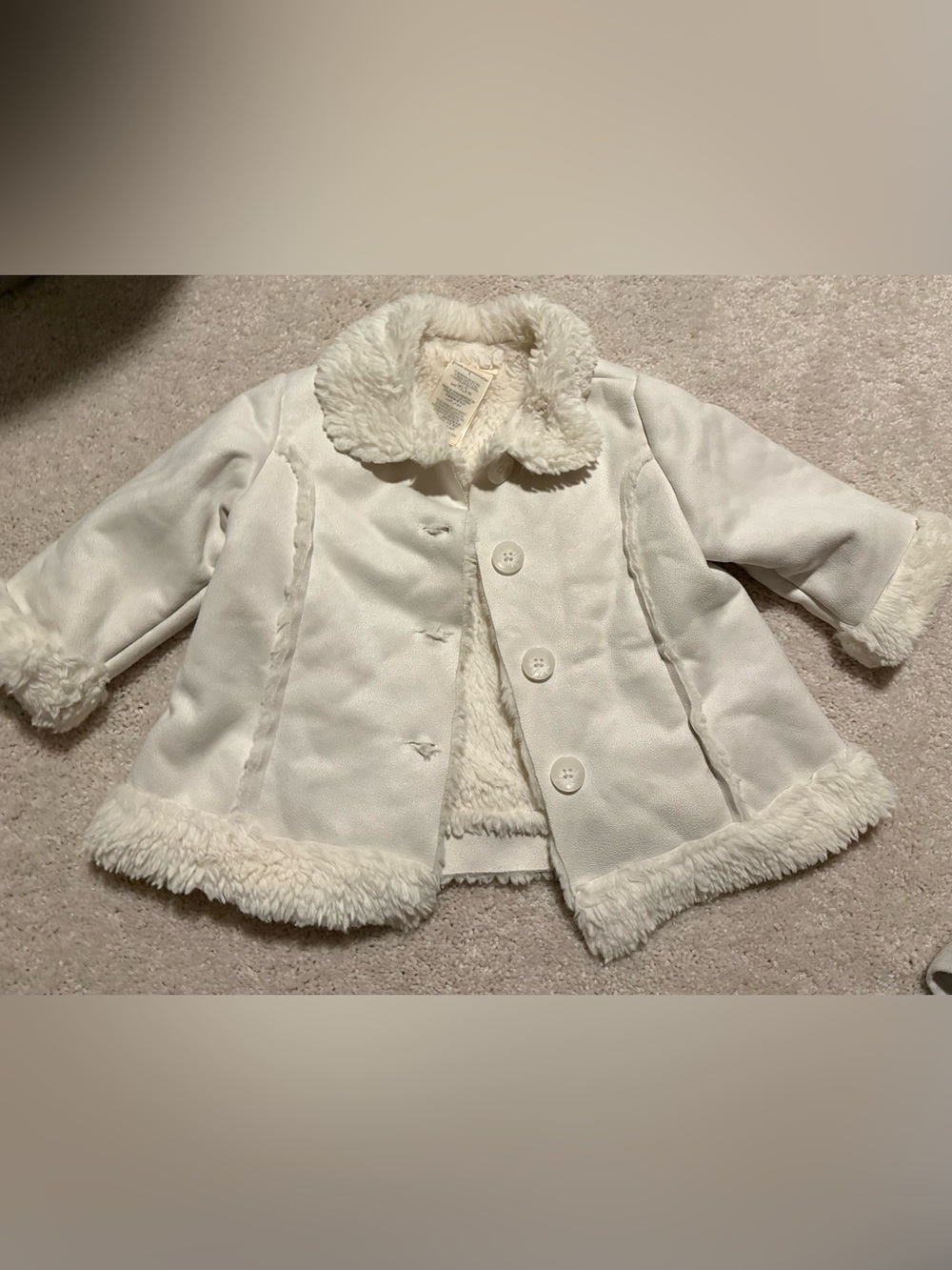 Faux Fur White Coat 12m